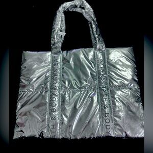 Bath & Bodyworks Metallic tote (large)